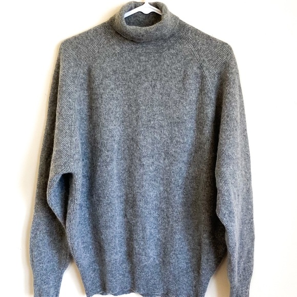 The Limited Sweaters - The Limited Gray Soft Cozy Lambswool Angora Rabbit Hair Turtleneck Sweater Sz L